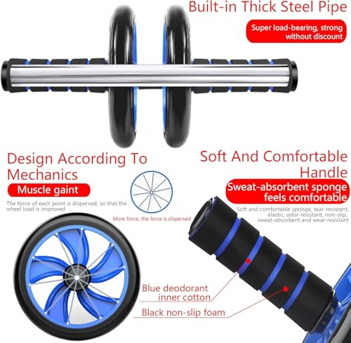 Ab Roller Wheel Kit 6-in-1 with Push-Up Bars, Resistance Bands, Jump Rope, Knee Pad, Home Gym Equipment for Men and Women
