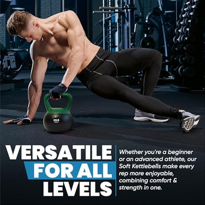 bintiva Soft Kettlebells - Sea and Iron Sand Filled Weights for Women and Men - Color Coded Kettle Bell Sets