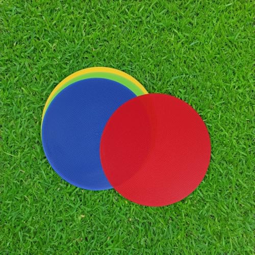 ARTIBETTER 8pcs Field Cones Non Slip Markers Flat PVC Discs with UV Protection Coating for High Precision Placement, for Basketball and Sports Training Drills