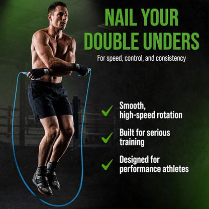 Bear KompleX Speed Jump Rope - Adjustable Tangle-Free Skipping Rope, Lightweight Handles, Smooth 360° Swivel Bearings, 2 Steel Cables, Free Carrying Case - color: Royal Blue