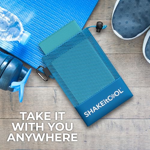 Extended Size Cooling Towel – Be Cool in Style - Heat Relief, Soft, Lightweight, Sun Protection, Easy Clean - Perfect for Biking, Hiking, Running, Yoga, Golf, Gardening - Teal M - color: Teal