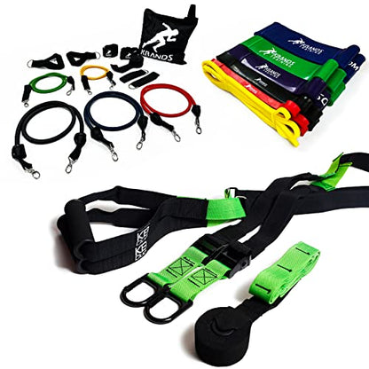 Kbands Strength Training Bundle (Includes 3 Ballistic Bands, KB Powerbands Upper Body Resistance Bands, and the Duo Training Straps