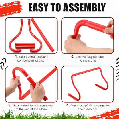 Seenelling 16 Pcs 12" Speed Agility Training Hurdles Large Size Detachable Agility Hurdles Hurdles Training Equipment Set for Athletes Soccer Basketball - color: Red