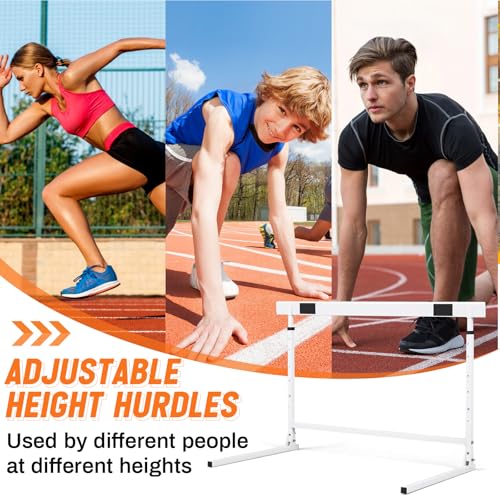 Adjustable Height Hurdles from 27 to 42 Inch Foldable Track and Field Equipment Jumping Speed and Agility Training Hurdle for Track Soccer Athletic Basketball Courses Drills