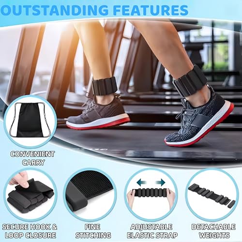 Wrist Weights Set of 2(1Lbs Each), Adjustable Silicone Arm & Leg Weights for Women