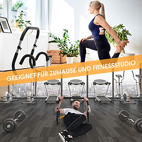 GYMAX Ab Crunch Trainer, Portable Ab Workout Equipment with Padded Headrest for Core Muscle Strength, Abdominal Exercise Machine for Suit Up Trainer for Home Gym Fitness