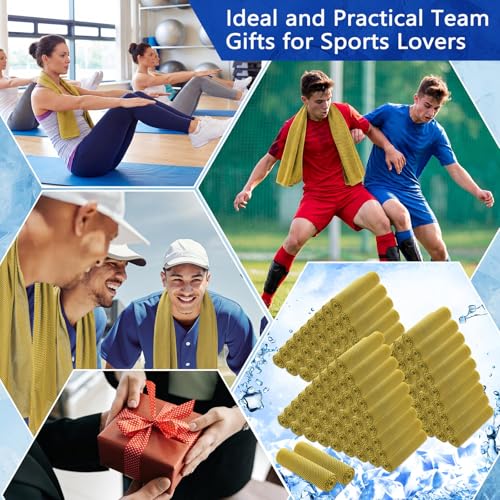 150 Pack Cooling Towels Bulk 40 x 12 Inch Large Chilly Breathable Sweat Sports Cold Towels Sublimation Microfiber Ice Neck Rag for Hot Weather Workout Gym Team Gift (Yellow) - color: Yellow