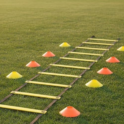Football Footwork Training Gear Portable Soccer Training Equipment Set Multipurpose Speed Ladder and Cone Set for Children