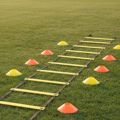 Qianly Football Footwork Training Gear Portable Soccer Training Equipment Set Speed Ladder and Cone Set for Children