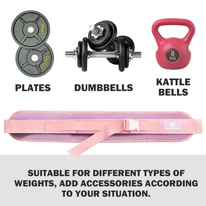 Hip Thrust Belt, Fully Upgraded Hip Thrust Belt for Dumbbells, More Comfortable Hip Thrust Belt, Home Gym Hip Thrust Belt with Wider and Longer Anti-Slip Pads. - color: pink new