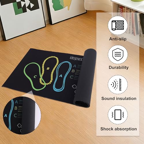Squat Target Pad with Foot Position, 80x35cm/31.5x13.78in Non-Slip Squat Mat Home Gym & Fitness Accessories for Squats Leg Workouts Abdominal Training