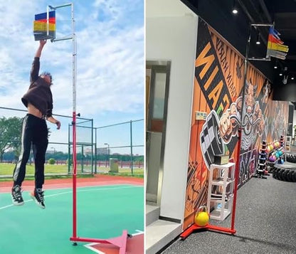 Vertical Jump Tester & Trainer for Gyms, Adjustable Height, Volleyball, Sports Performance, Rehab Training (Yellow Vanes)