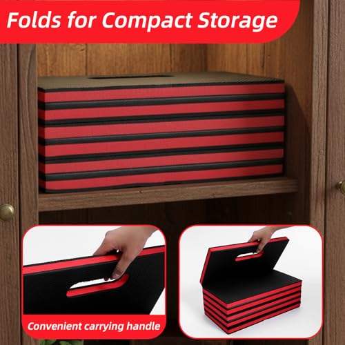 Kifmurase 1" Foldable Thick Kneeling Pad Comfortable EVA Foam Knee Pads - color: Red