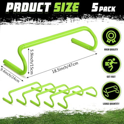 Training Hurdles Equipment Speed Agility Detachable 18.5'' for Athletes Soccer Basketball Obstacle Courses Workout 5 Pcs