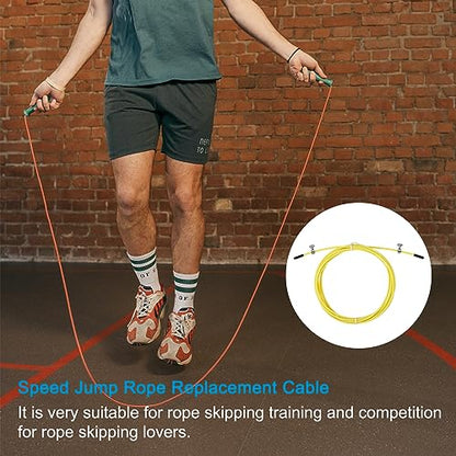 PATIKIL Speed Jump Rope Replacement Cable Professional Skipping Rope Steel Wire Replace for High Speed Jump Ropes - color: Yellow