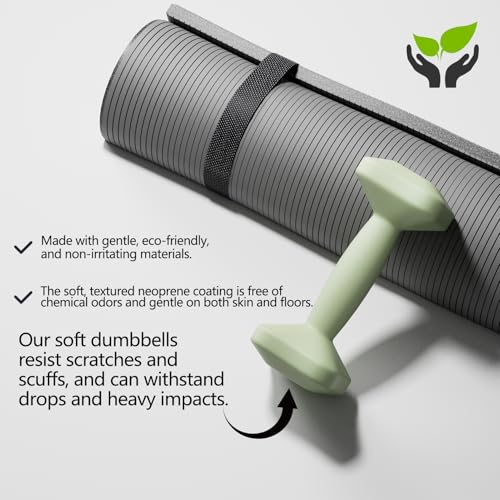 Portzon SafeGrip Dumbbells: Ergonomic, Neoprene-Coated with Anti-Slip Handles, Perfect for Home Workouts and Personal Training, Set of Two.