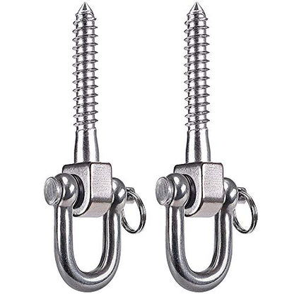 SELEWARE 2 Pack Swing Hangers Swing Set Hooks Stainless Steel Hammock Hooks for Porch Swing, Hammock Chair, Heavy Bag, Yoga Silk, Suspension Straps, Gymnastics Rings