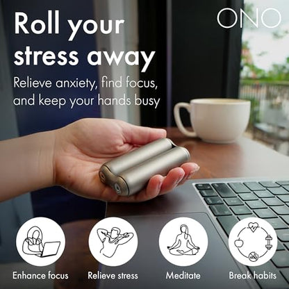 ONO Roller - Handheld Fidget Toy for Adults | Help Relieve Stress, Anxiety, Tension | Promotes Focus, Clarity | Compact, Portable Design (Titanium, Junior Size - Titanium) - size: Junior Size, style: Natural