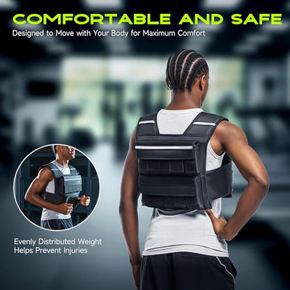 Adjustable Weighted Vest for Men Women, 20lb 30lb 45lb 60lb Weight Vest with 20 Removable Weights, Heavy Duty Running Vest with Reflective Strips for Walking Strength Training Calisthenics - size: 30 lbs-Sandbags