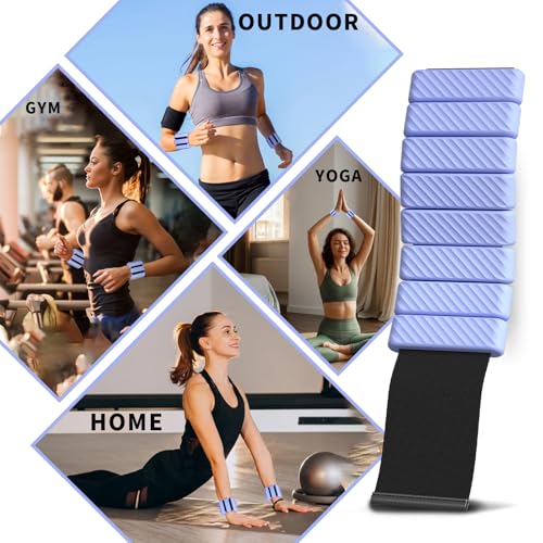 Wrist & Ankle Weights for Women, Wearable Strong Arm & Leg Weights Set of 2(1Lbs Each), Adjustable Ankle Weights for Walking, Yoga, Dance, Barre,Gym,Exercise,Pilates,Walking Running - color: Light Blue