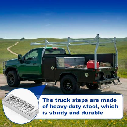 Outus 1 Pcs Truck Step Heavy Duty Aluminum Alloy Bolt On Step for Farm Tractor Trailer Pickup Work Truck, Non Slip Tire Platform 12 x 4.75 in, Industrial Utility Vehicle Ladder