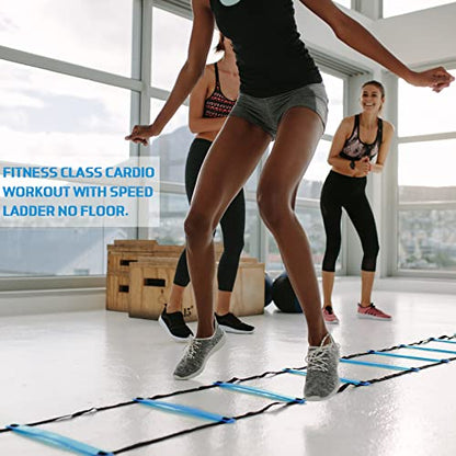 Agility Ladder 20 Feet Adjustable Rungs Speed Training Exercise Ladders with Carry Bag for Kids and Adults Soccer Football Boxing Footwork Sports Speed Agility Training