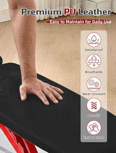 SPORTSOUL 880LB Weight Bench, 8-Position Backrest Adjustable Workout Bench - color: Black