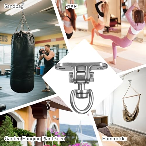 Heavy Duty Swing Hanger 1000 LB Capacity Stainless Steel Swing Swivel Bearing 360° Rotary for Playground Porch Yoga Seat Wooden Sets Indoor Outdoor - size: Heart-shaped 1PCS