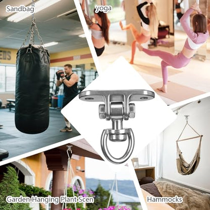 Heavy Duty Swing Hanger 1000 LB Capacity Stainless Steel Swing Swivel Bearing 360° Rotary for Playground Porch Yoga Seat Wooden Sets Indoor Outdoor - size: Heart-shaped 1PCS