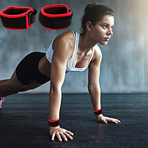 Pesas de Tobillo/Muñeca, Pesas de Puño de Mano de Brazo de Pierna Pequeña para Mujeres y Niños, Equipo de Ejercicio con Correas Ajustables para Gimnasio, Caminar, Trotar, Aeróbicos (1 Par) - color: 1.1 lb, Red
