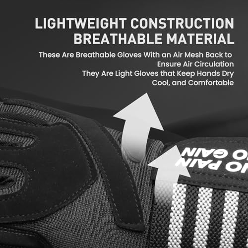 FINGER TEN Weightlifting Workout Gloves Men - color: Full-Black, size: Small