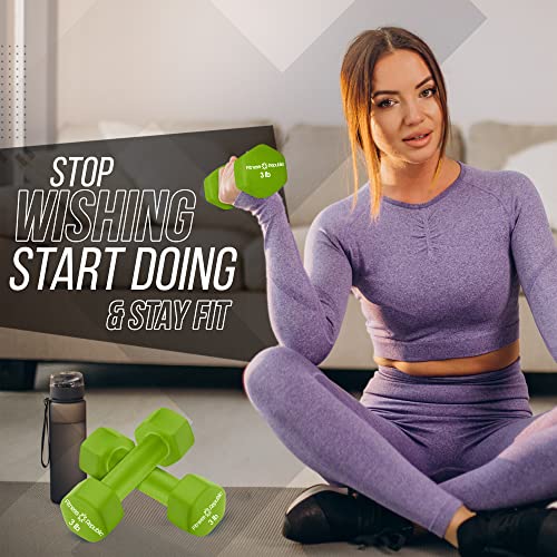 Fitness Republic Neoprene Dumbbell Set of 2, Non-Slip, Hex Shape, Free Weights for Muscle Toning and Strength Building - Portable Home Gym Hand Weights