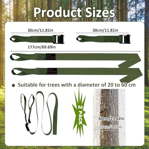 Hunting Climbing Stick Replacement Straps Heavy Duty Tree Stand Climbing Stick Straps Climbing Stick Accessories To Fix Most Hang-On's Platforms And Sticks, Easy To Adjust, Sturdy And Durable - color: 2 PACK