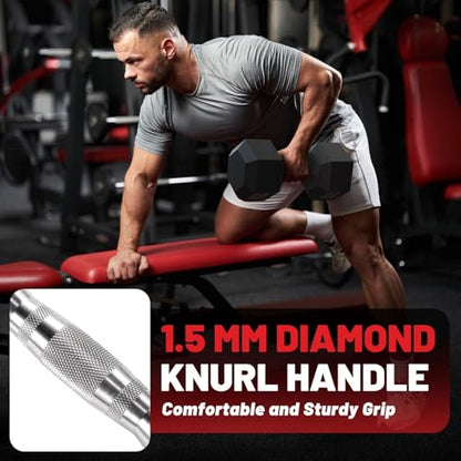 PAPABABE Hex Dumbbell Set 45-550 lb, Rubber Encased Home Gym Dumbbells, Weights Dumbbells for Women & Men, Hand Weight for Strength Training - size: 400 lb Set (Pair of 30, 35, 40, 45, 50), style: Chrome Grip