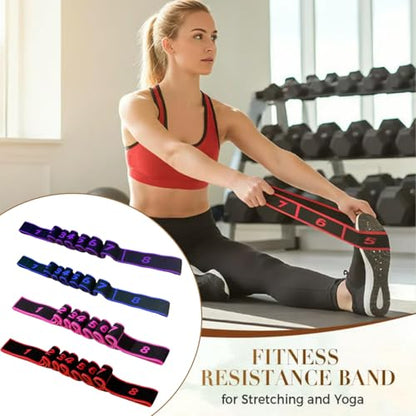 Fitness Resistance Band for Stretching and Yoga, Number Stretch Resistance Band with Clear Markings, 8-Section Elastic Training Bands - color: 3PCS
