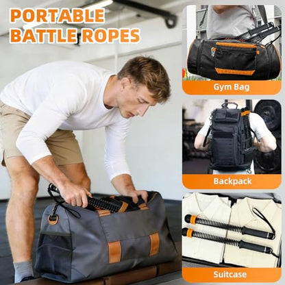 Cordless Battle Ropes, Battle Ropes for Home Gym, Weighted Sticks, Weighted Workout Equipment for Home Office Hotel Room Garden Exercise for Men & Women(1 Pair)