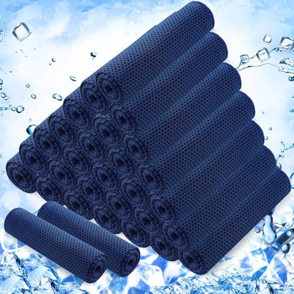 Hosuly 30 Pack Cooling Towels 40"x12" - color: Navy Blue
