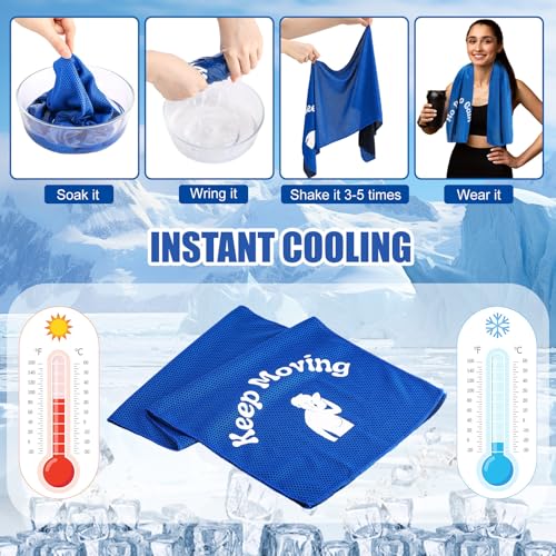 30 Pack Cooling Towels Bulk 40" x 12", Soft Quick Dry Microfiber Sweat Rag for Neck and Face, Inspirational Towel Gift for Football Team Workout, Swimming, Gym, Running, Yoga and Sports