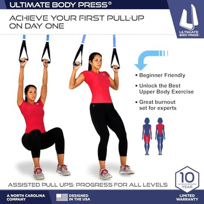 Ergonomic Joist Mount Pull Up Bar by Ultimate Body Press - color: Joist Mount Pull Up Bar and Strap System