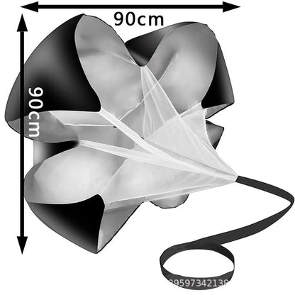Resistance Parachute for Running, Speed Training Parachute for Sprint, Football, Soccer, Agility and Strength Workouts, Adjustable Belt with Carry Bag - color: black