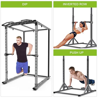 Nordic Hamstring Curl Attachment, Dip Bar, Belt Squat & Safety Spotter Arms for 2"x2" & 3"x3" Power Racks, Home Gym Strength Training Accessories
