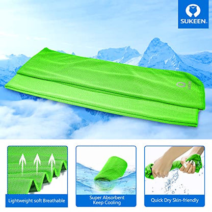 Sukeen [4 Pack Cooling Towel (40"x12"),Ice Towel,Soft Breathable Chilly Towel,Microfiber Towel for Yoga,Sport,Running,Gym,Workout,Camping,Fitness,Workout & More Activities