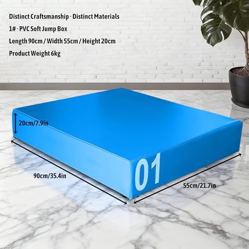 Free Combination Plyo Jump Box 7.9-55.1in Stackable Foam Box with Non-Slip Surface, Shock-Absorbing EPE Foam for Plyometrics, HIIT, Strength Training Home Gym(Size:01# - H: 7.9in) - size: 01# - H: 7.9in