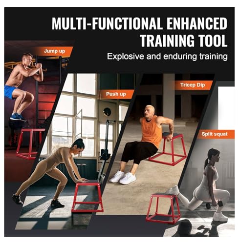 Plyometric Jump Boxes 12/18/24 Inch, 3-Piece Set - Anti-Slip Fitness Platform for Home Gym, Strength & Agility Training, Step Up Exercise Box
