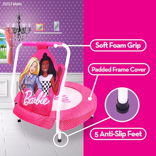Capelli Sport - Barbie Hearts Indoor Mini Trampoline with Handle for Toddlers