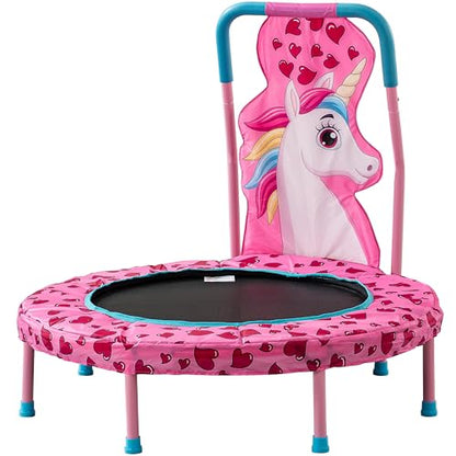 36" Mini Trampoline for Kids Ages 1-6, Toddler Trampoline with Handle, Safety Pad & Rubber Legs, 36 inch Baby Trampoline Indoor Garden, Gift for Boy and Girl