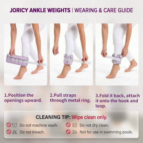Adjustable Ankle Weights for Women Men A Pair of 1-3/4/5/6/8/10/20LBS - color: Purple