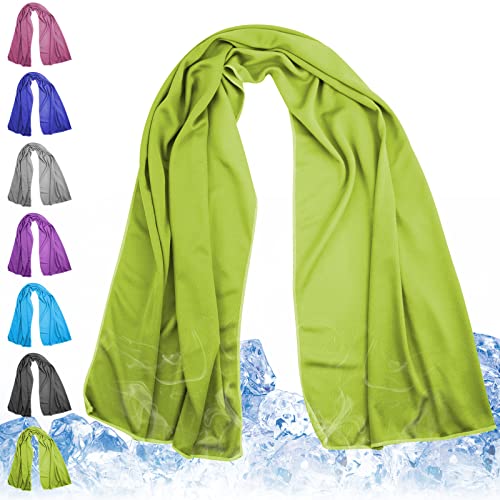 Large Cooling Towel for Neck and Face, 43.3 x 15.7 in, Lime Green - color: Green