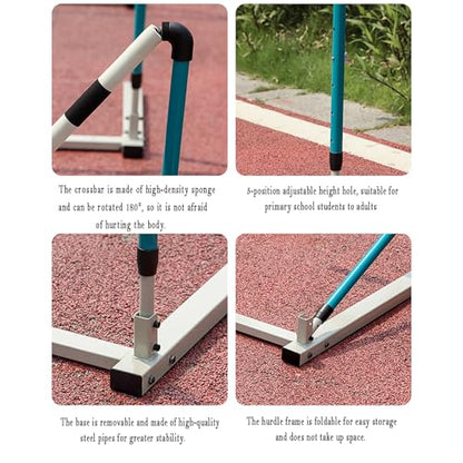 KEULEN Hurdle Set, Agility Training Hurdle Frame, Separate Design, 5 Levels of Height Adjustment, 180° Rotation, Foldable for Easy Storage, Sports Fitness Equipment | Football Training Equipment