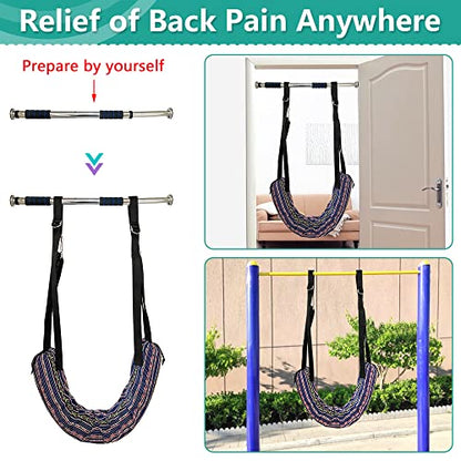 Spinal Decompression Devices Back Traction Stretcher Spine Decompression Machine Lumbar Traction Device for Lower Back Pain Relief Back Stretching Device Door Traction Pillow